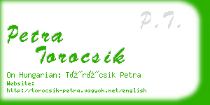 petra torocsik business card